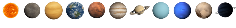 Solar System Symbols of the Sun and planets in the solar system.
